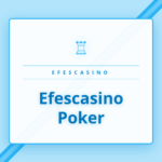 Yeşil poker masasında oynanan bir Efescasino Poker oyunu ve kartlar